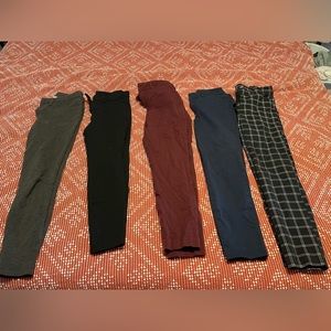 3 pairs of old navy high rise pixie and 2 pairs of Lauren Conrad dress pants